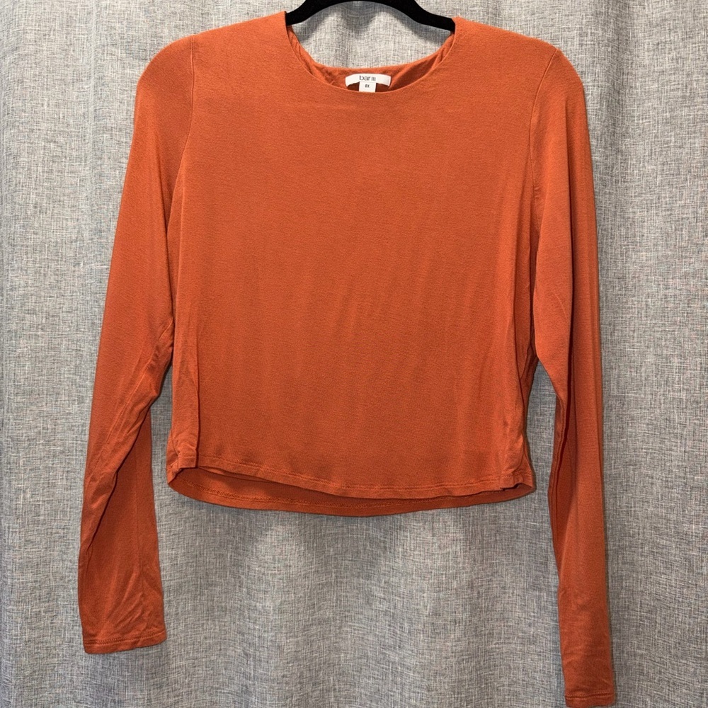 Bar III Rust Long Sleeve Top  0X